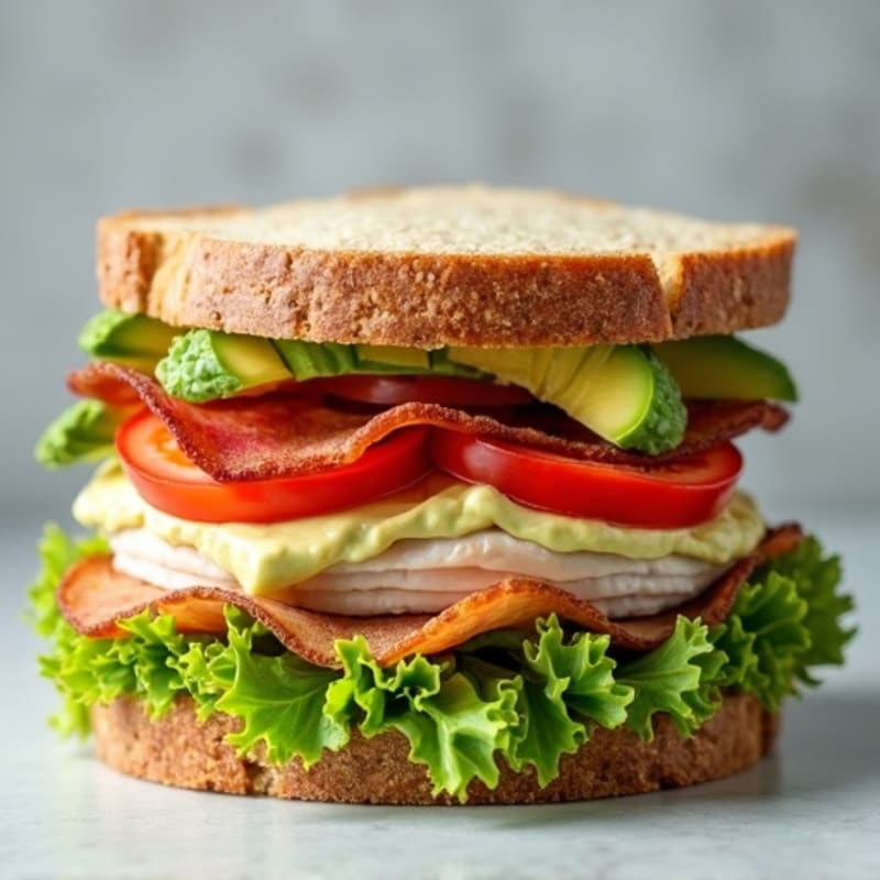Stacked Turkey Club with Fresh Avocado