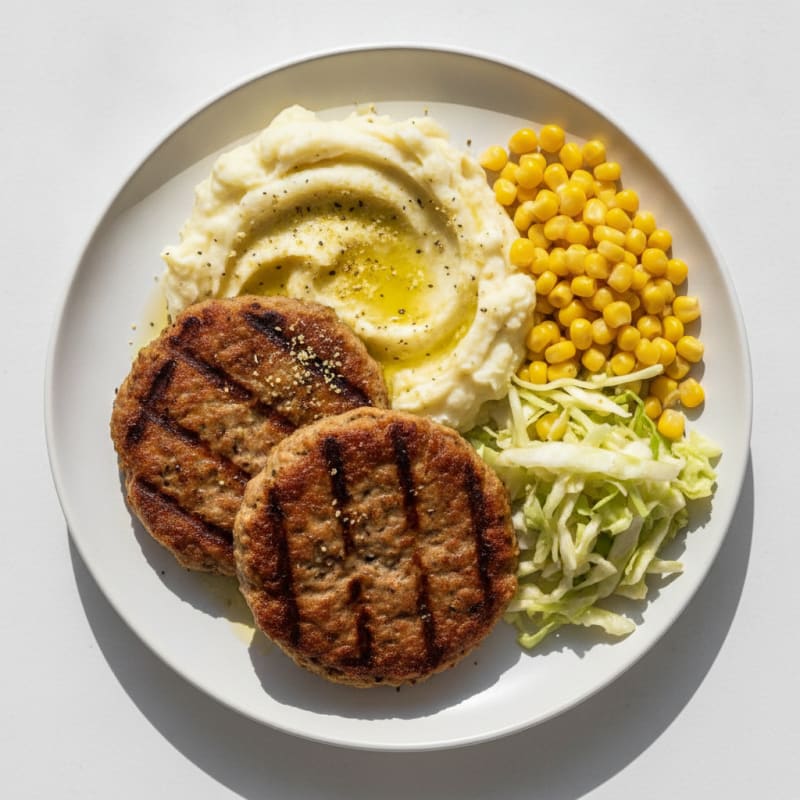 Beyond Burger with Creamy Mashed Potatoes