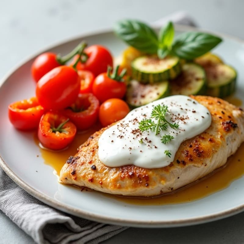 Creamy Spiced Chicken with Roasted Vegetables