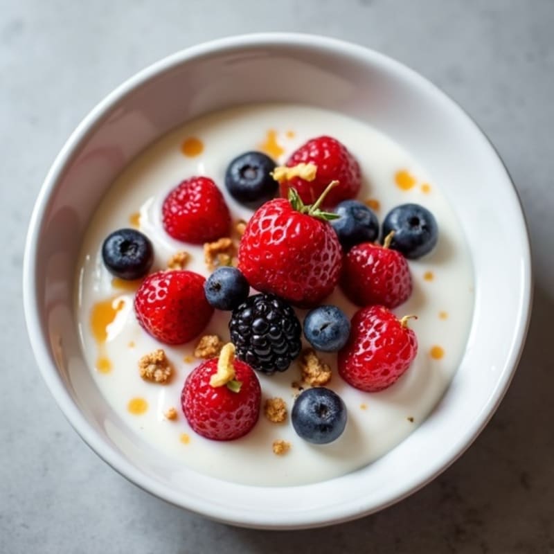 Silky Greek Yogurt Protein Pudding with Mixed Berries