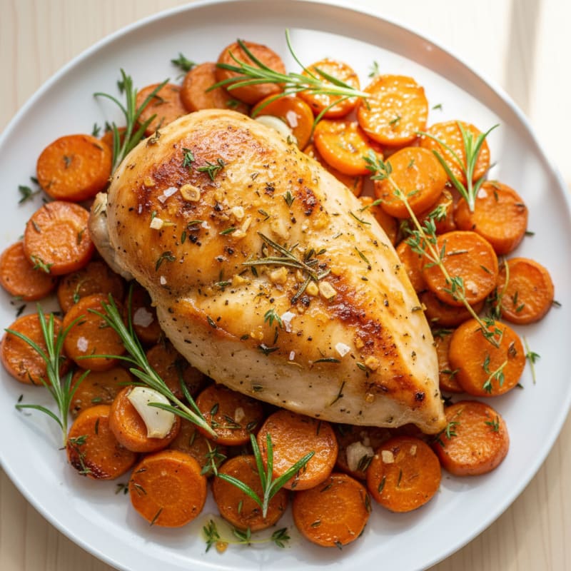 Garlic Herb Roasted Chicken with Root Vegetables