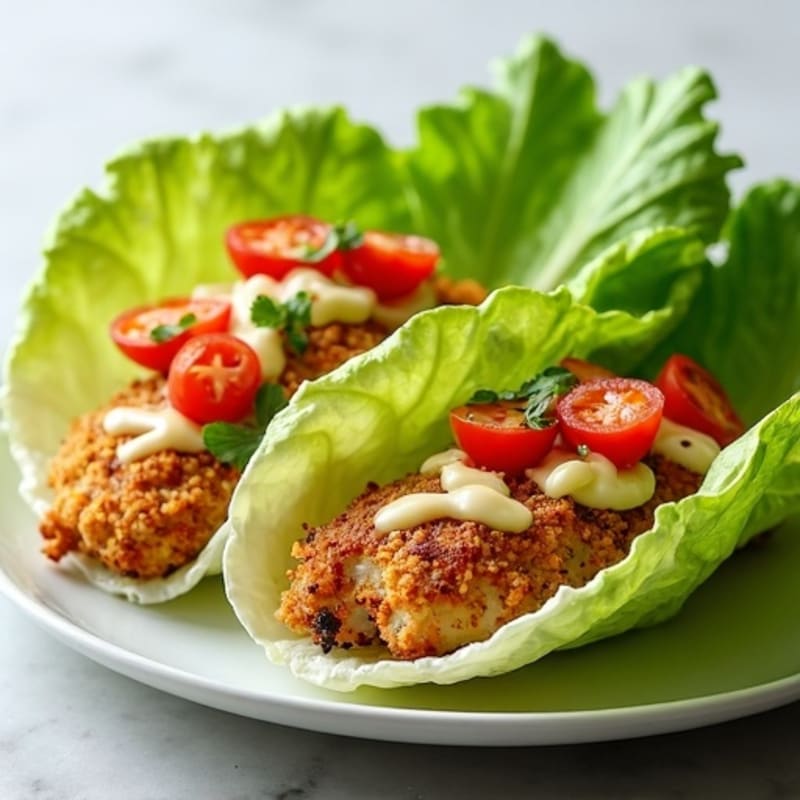 Crispy Chicken Caesar Lettuce Wraps