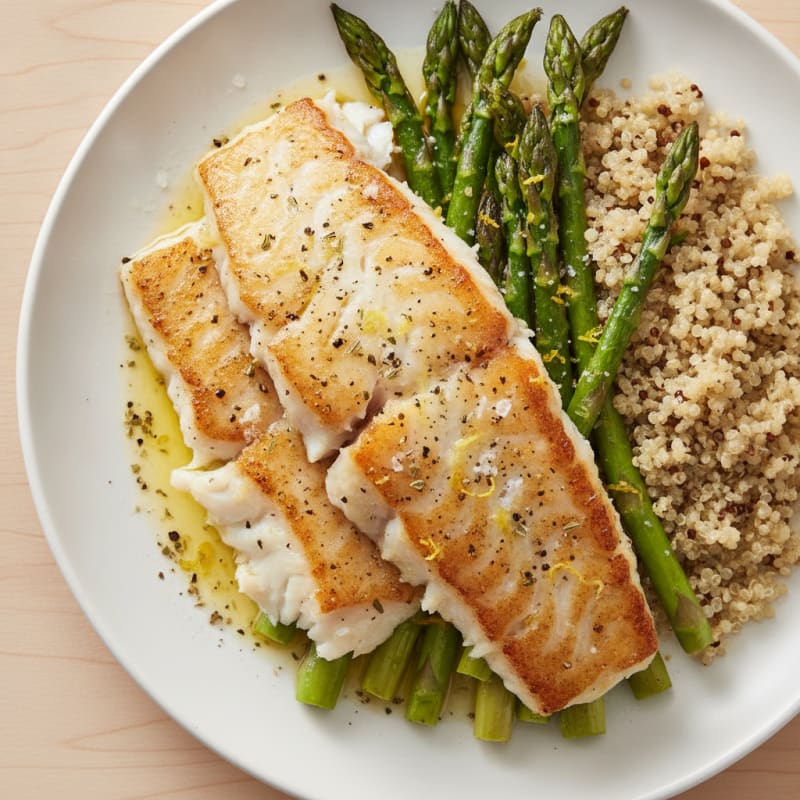 Garlic Herb Roasted Cod with Asparagus
