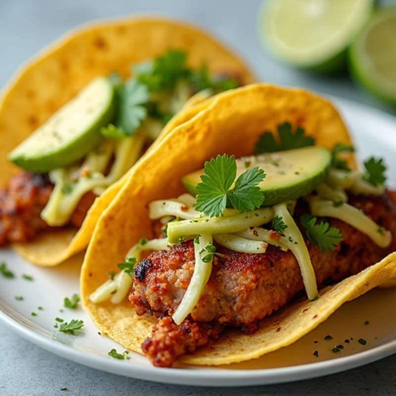 Slow Cooked Crispy Pork Tacos with Fresh Lime Slaw
