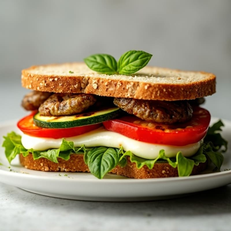 Herb-Marinated Grilled Vegetable Sandwich with Pesto