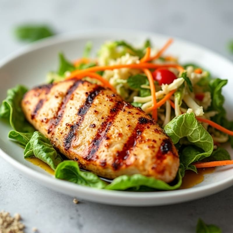 Grilled Chicken Breast with Crunchy Cabbage Slaw