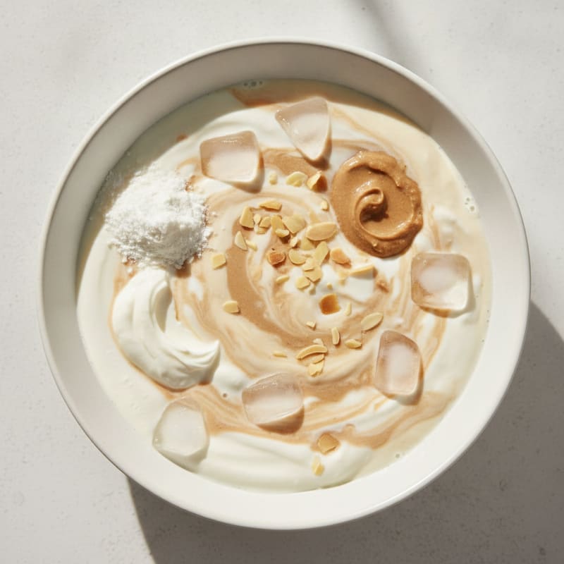 Creamy Vanilla Protein Shake with Greek Yogurt and Almond Butter