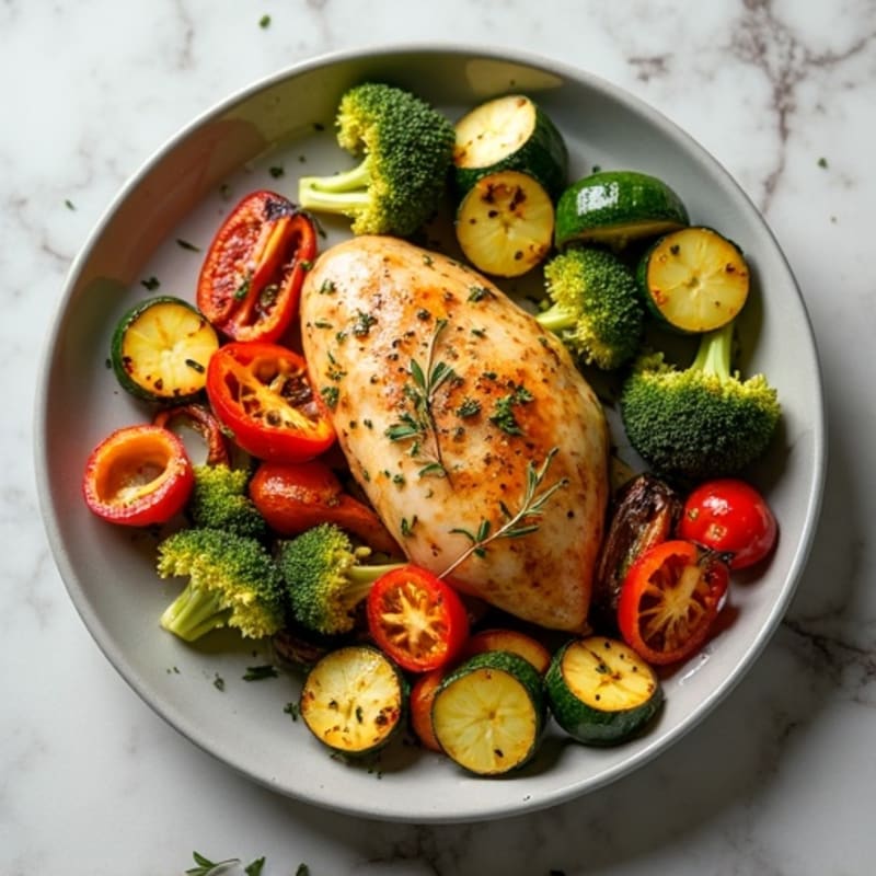 Herb-Roasted Chicken with Crispy Roasted Vegetables