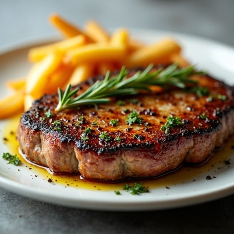 Herb-Crusted Pan-Seared Strip Loin Steak