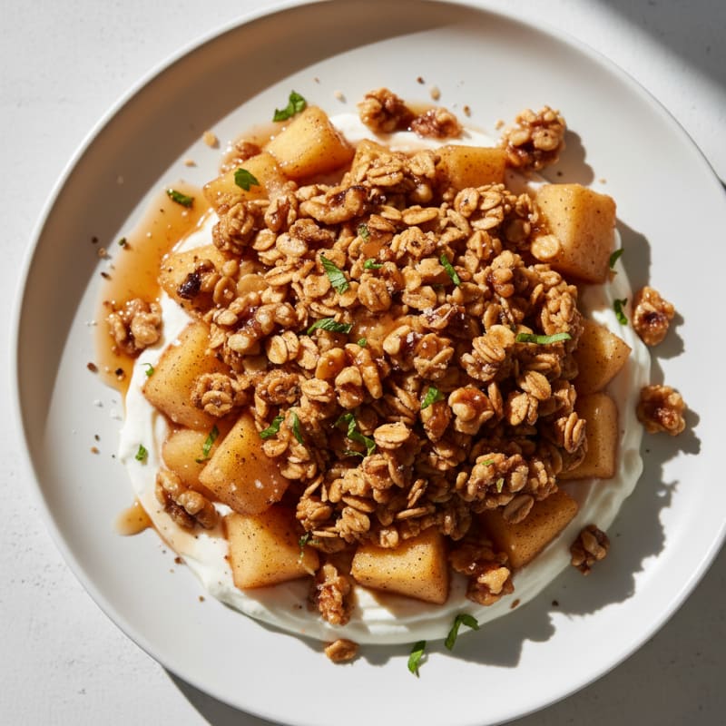 Caramelized Apple Crumble with Crunchy Oat Topping