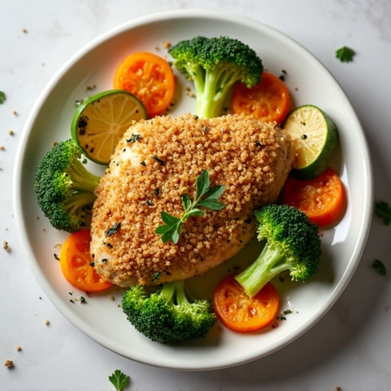 Herb-Crusted Baked Chicken with Roasted Vegetables
