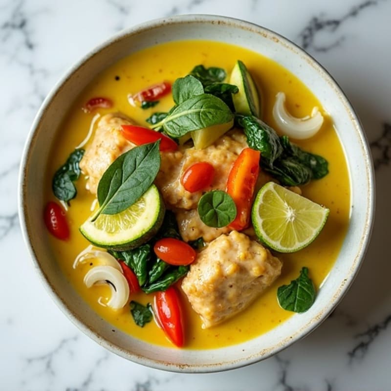 Creamy Coconut Green Curry with Lean Chicken and Fresh Vegetables