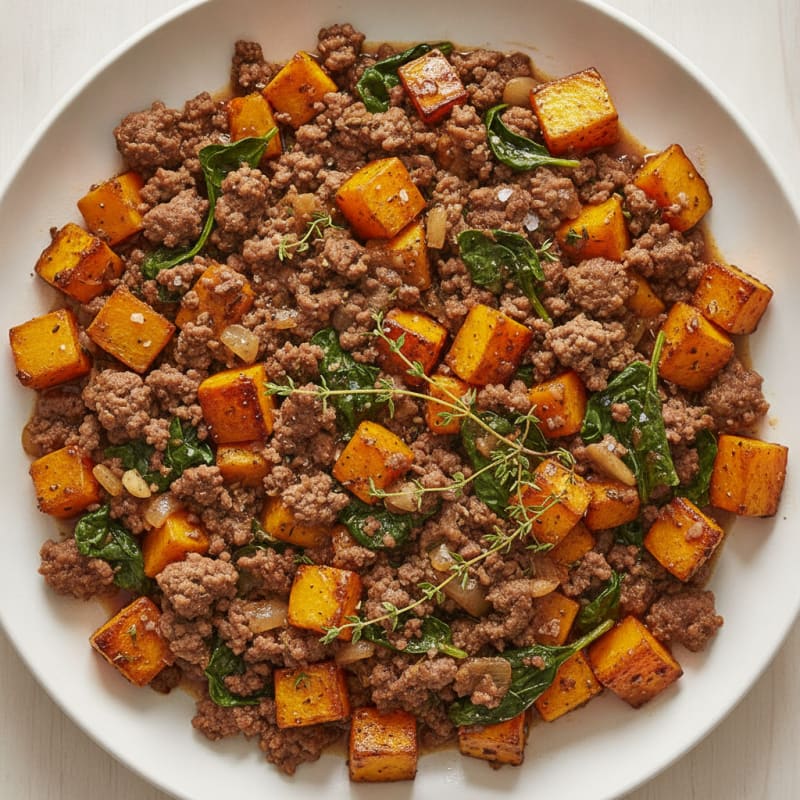 Butternut Squash and Beef Skillet