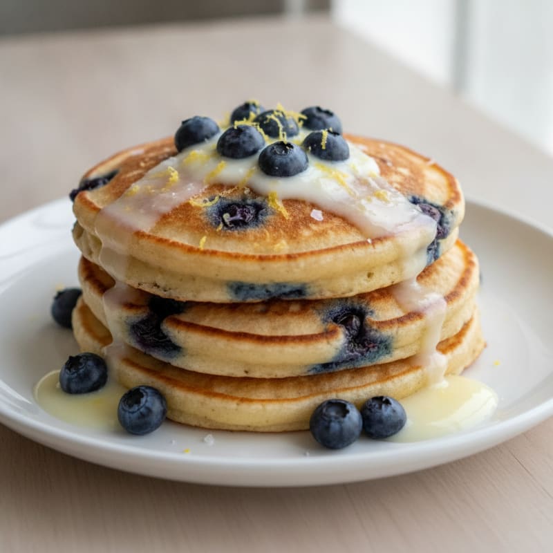 Blueberry Ricotta Pancakes with Lemon Zest