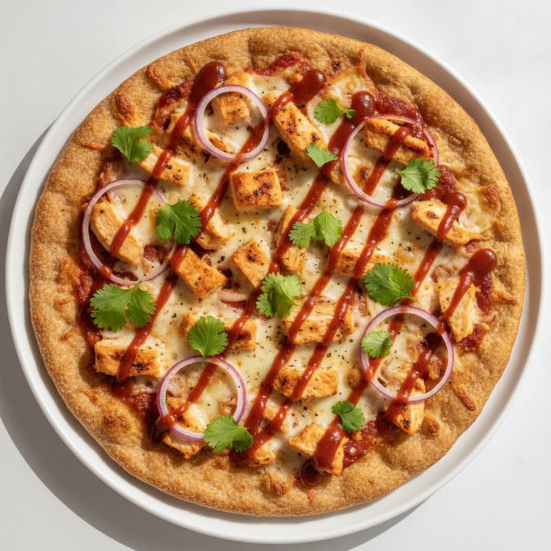 High-Protein BBQ Chicken Pizza with Red Onion