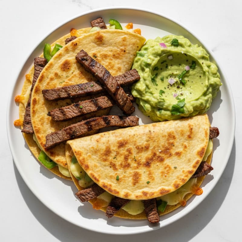 Carne Asada Quesadillas with Guacamole