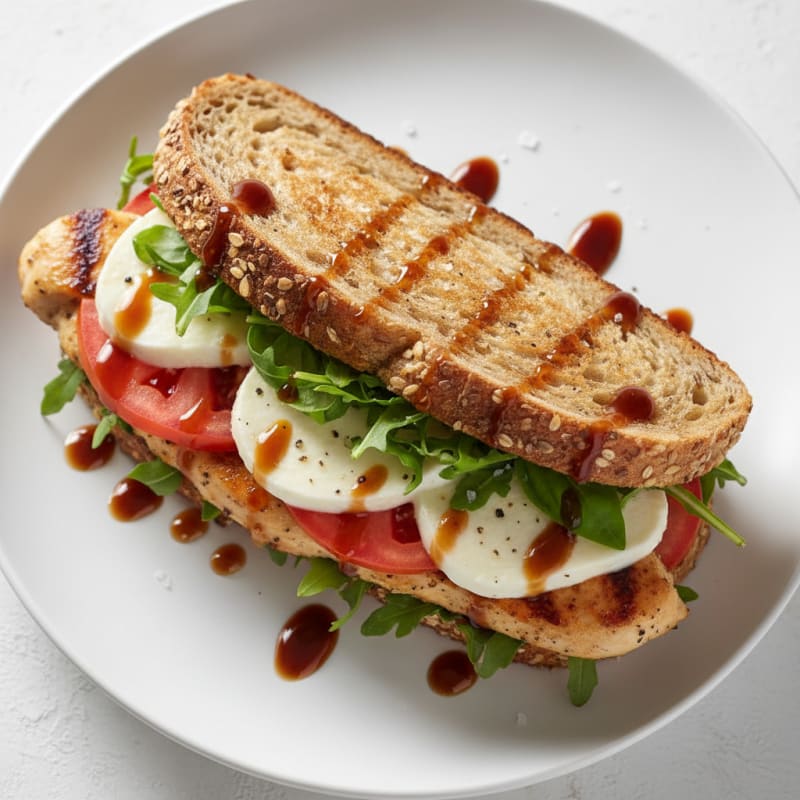 Golden Balsamic Glazed Caprese Sandwich