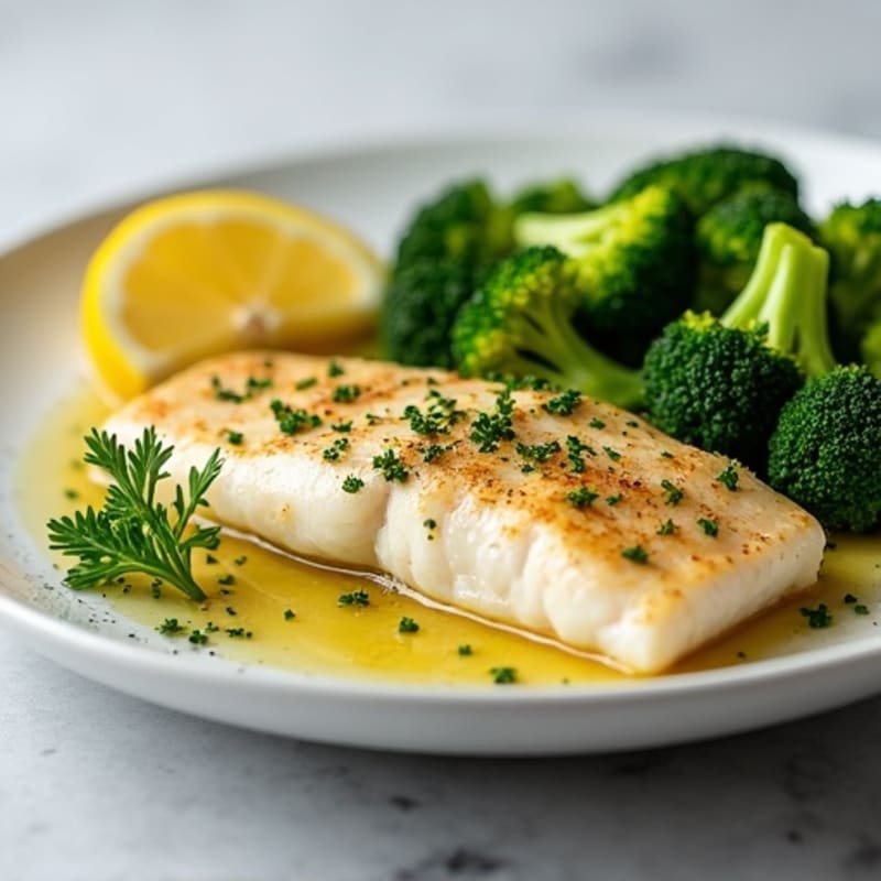 Lemon Herb Tilapia with Steamed Broccoli