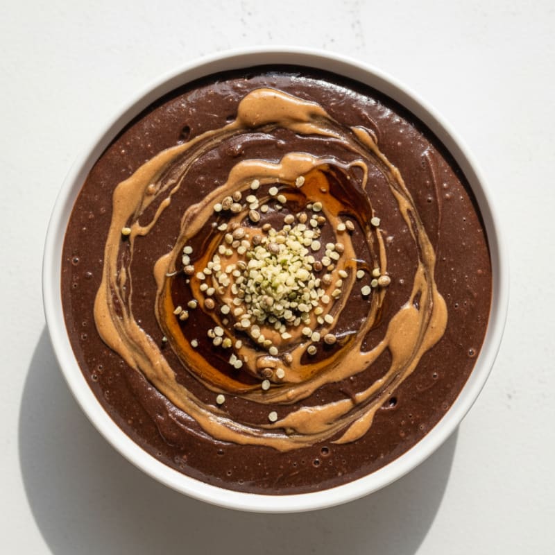Silky Chocolate Protein Pudding with Peanut Butter Swirl