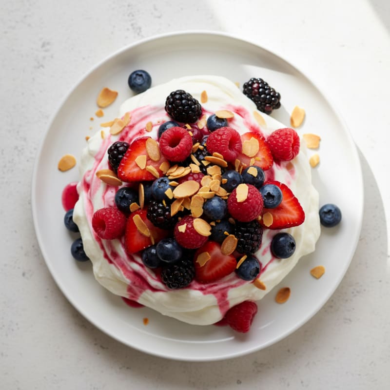 Greek Yogurt Protein Mousse with Mixed Berries