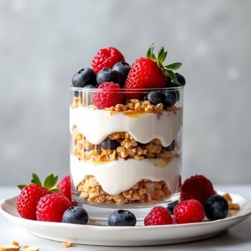 Creamy Vanilla Protein Yogurt Parfait with Mixed Berries
