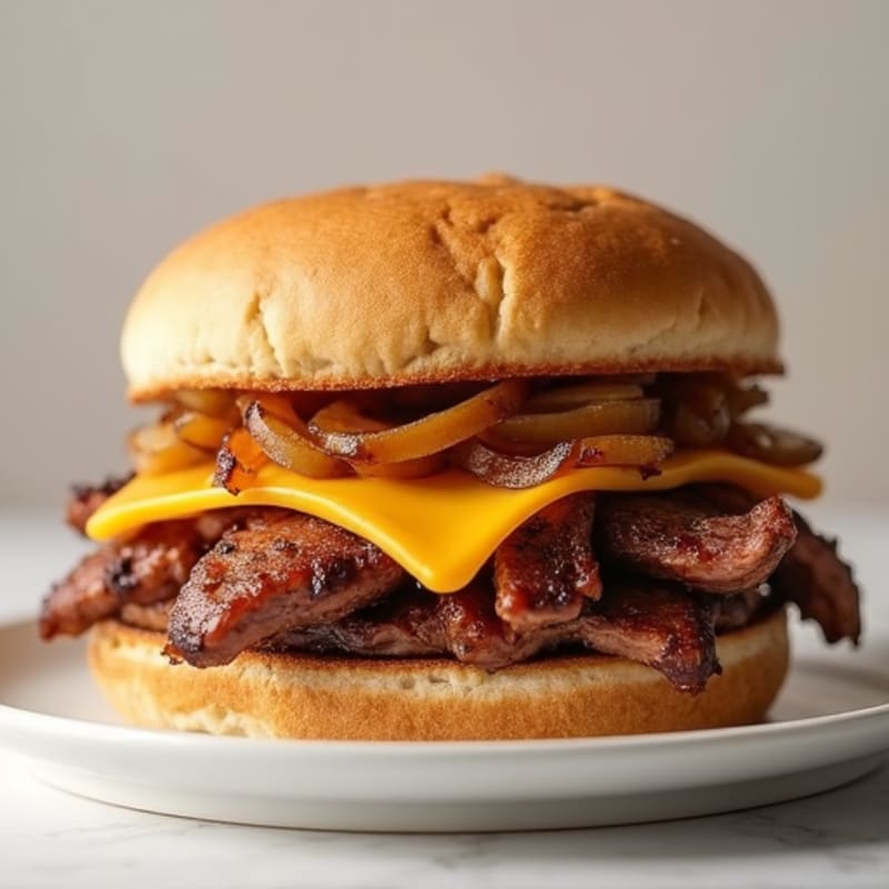 Lean Smoked Brisket Sandwich with Caramelized Onions