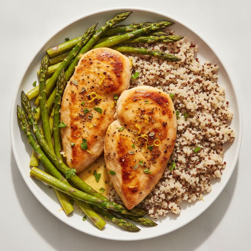 Lemon-Herb Roasted Chicken with Asparagus