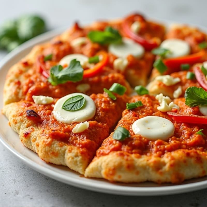 Crispy Buffalo Chicken Pizza with Fresh Veggies