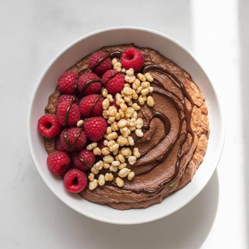 Silky Chocolate Protein Pudding with Fresh Berries