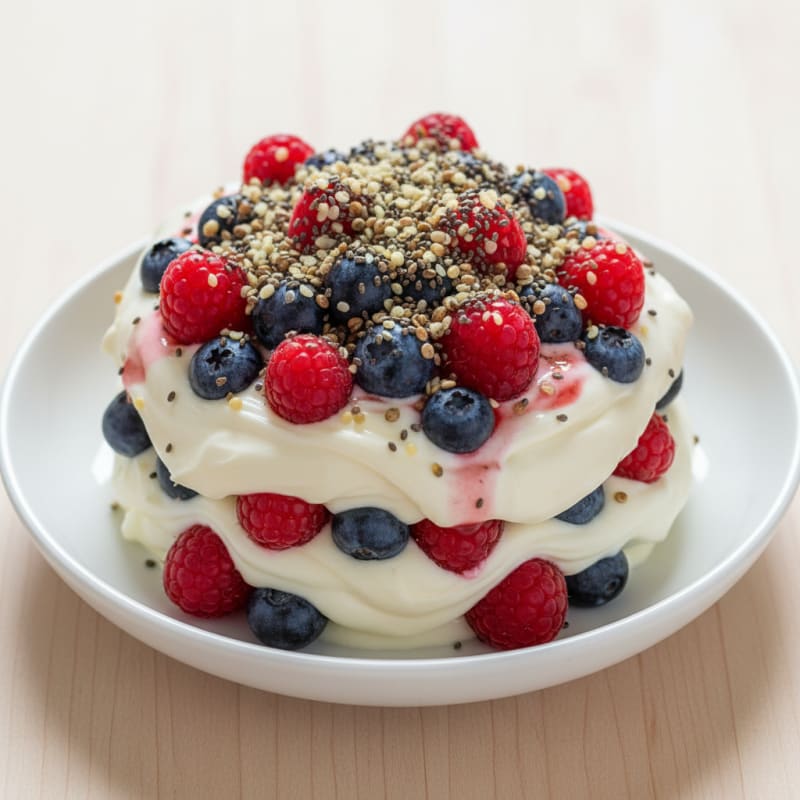 Greek Yogurt Protein Parfait with Mixed Berries