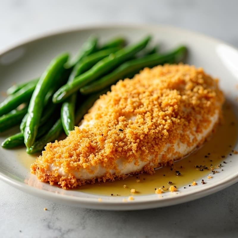 Crispy Parmesan Chicken with Roasted Green Beans
