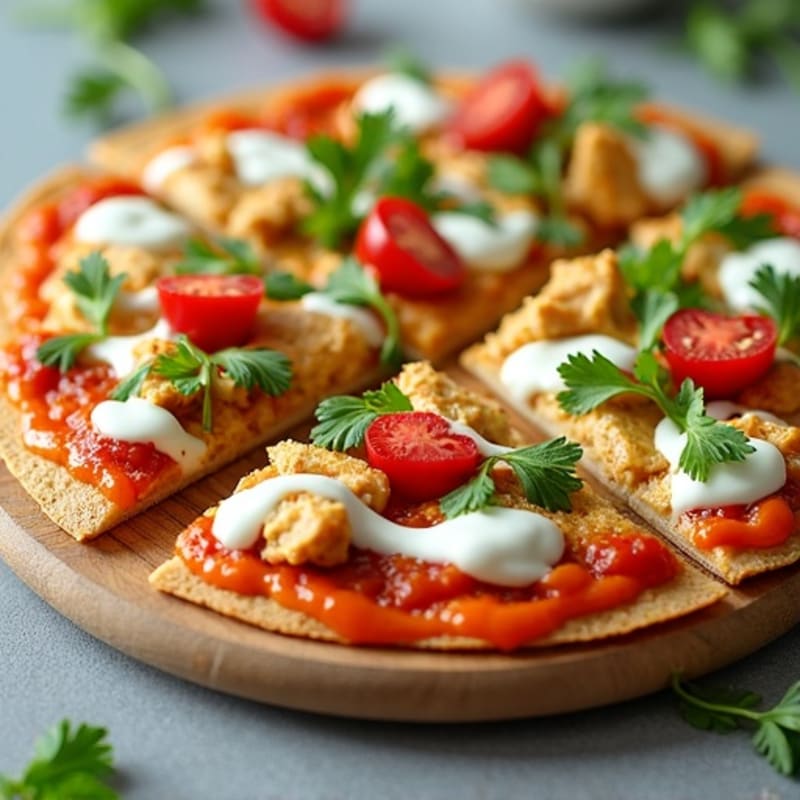 Sheet Pan Buffalo Chicken Pizza with Creamy Greek Yogurt Drizzle and Fresh Celery