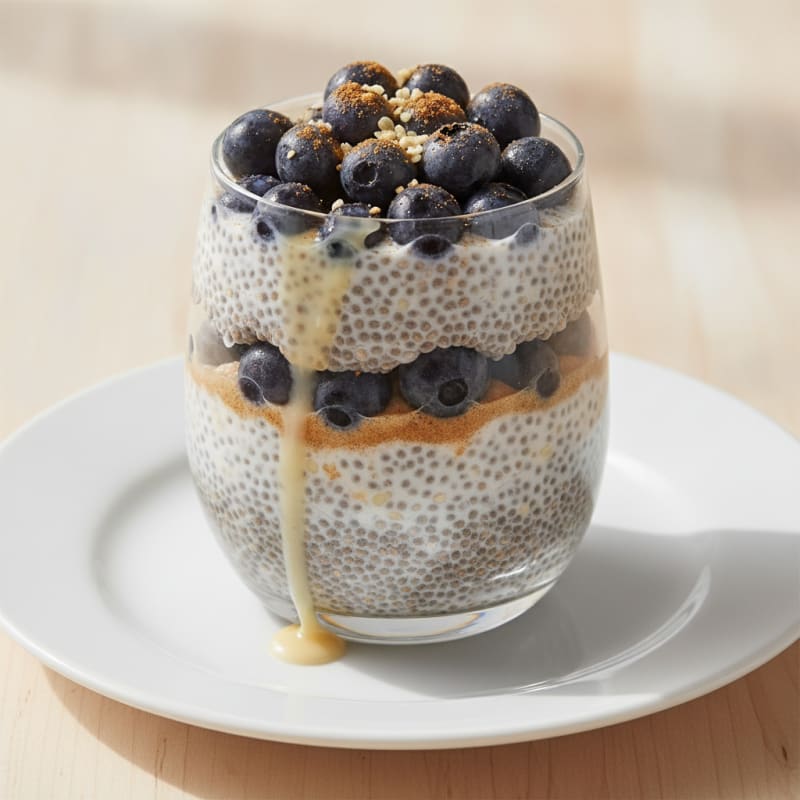 Blueberry Chia Seed Pudding Parfait