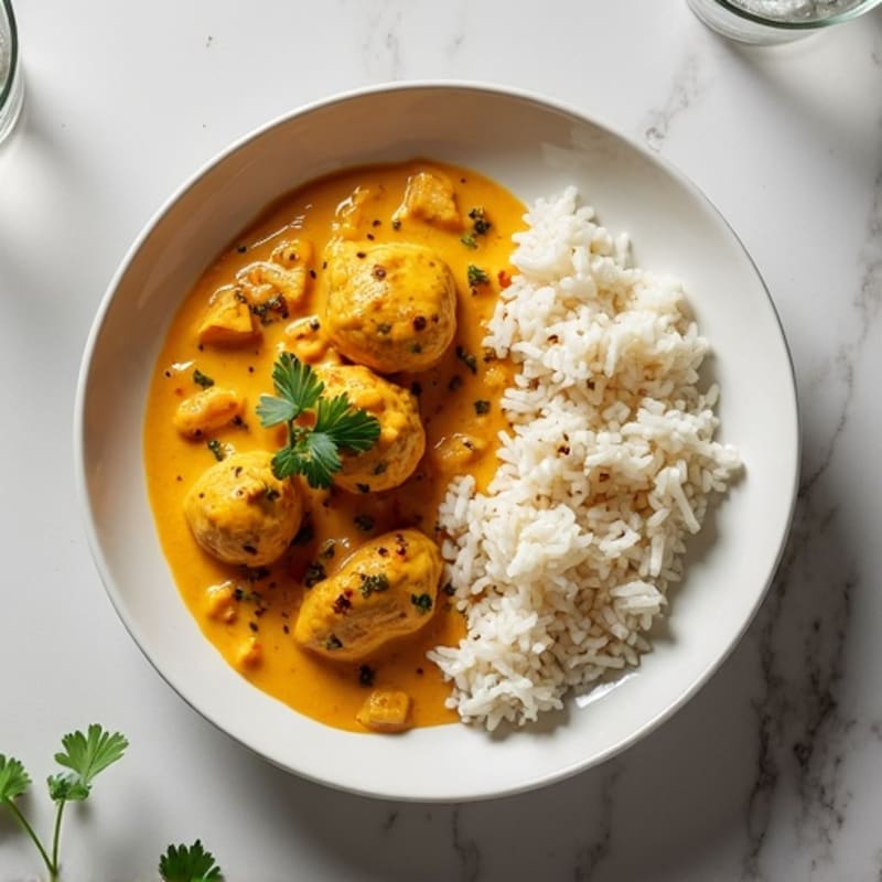 Creamy Coconut-Yogurt Butter Chicken with Fragrant Jasmine Rice