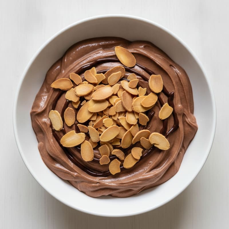 Chocolate Protein Greek Yogurt Bowl with Almonds