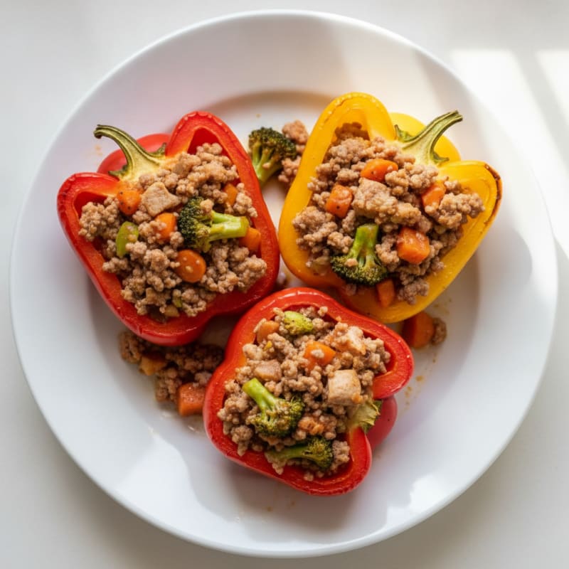 Ground Beef and Turkey Stuffed Bell Peppers