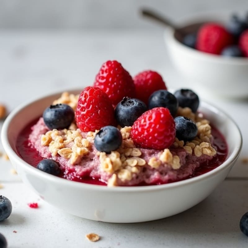 Warm Baked Berry Protein Oatmeal