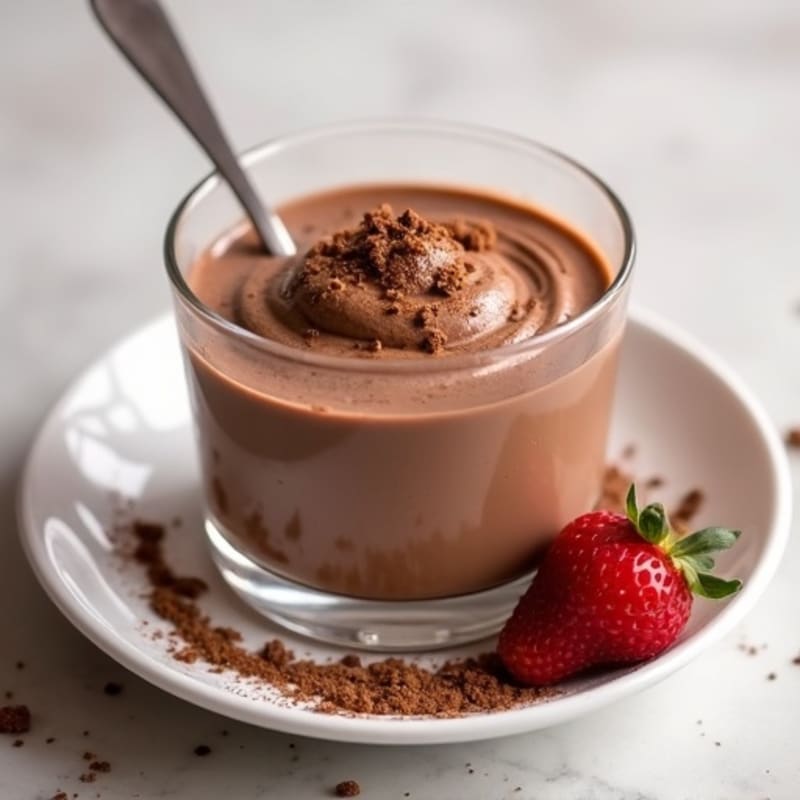 Silky Chocolate Protein Pudding with Almond Butter Swirl