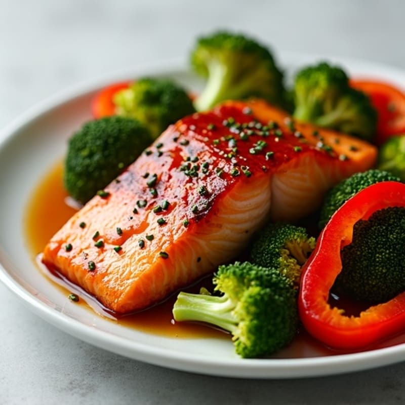 Teriyaki Glazed Salmon with Roasted Vegetables