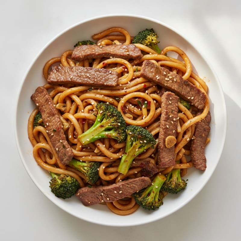 Beef and Broccoli Udon Stir-Fry
