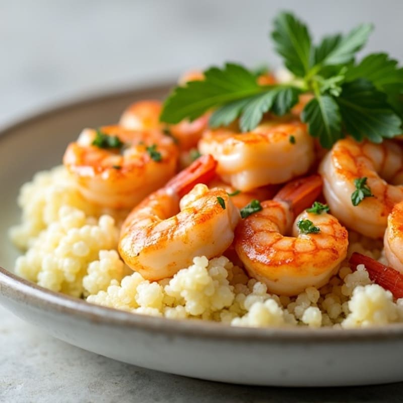 Pan-Seared Garlic Shrimp with Cauliflower Rice