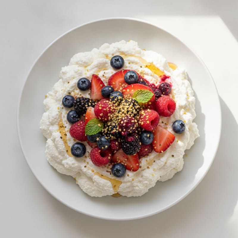 Silky Greek Yogurt Protein Mousse with Mixed Berries