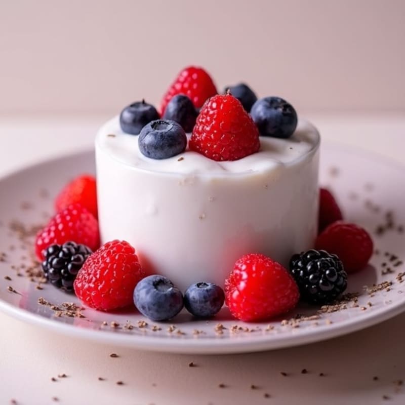 Greek Yogurt Protein Mousse with Mixed Berries