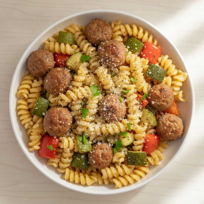 Italian Sausage Pasta with Roasted Vegetables