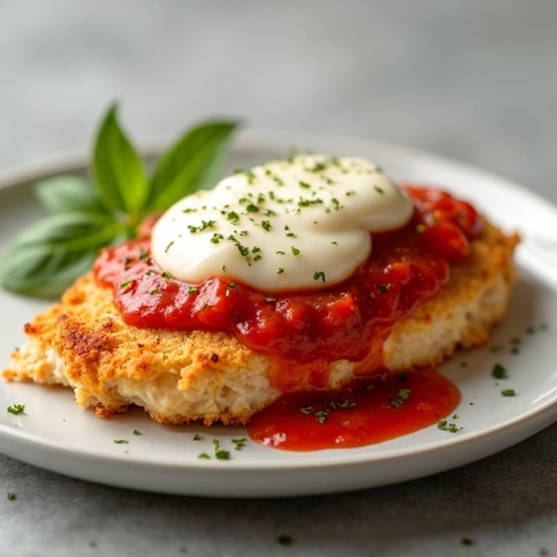 Crispy Baked Chicken with Fresh Marinara and Melted Mozzarella