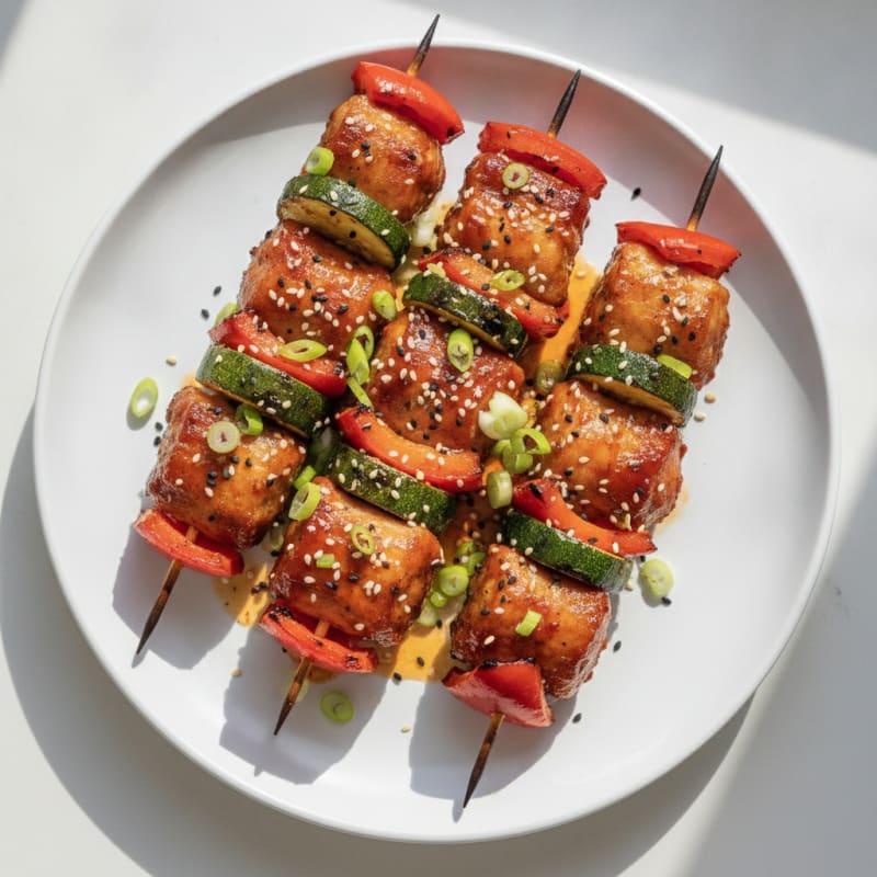 Spicy Gochujang Pork Belly Skewers