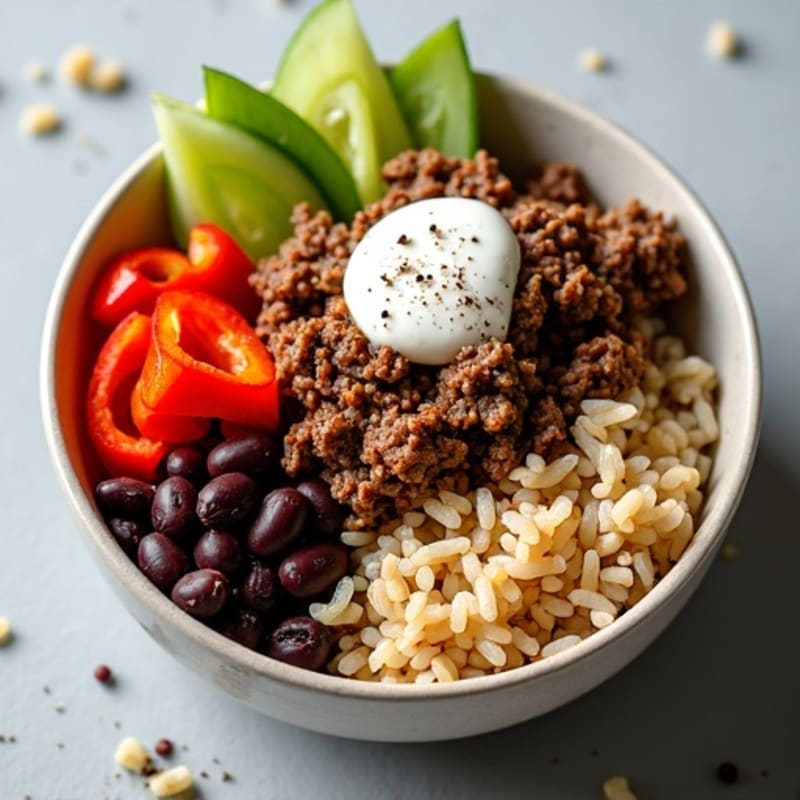 Seasoned Ground Beef Bowl with Special Sauce