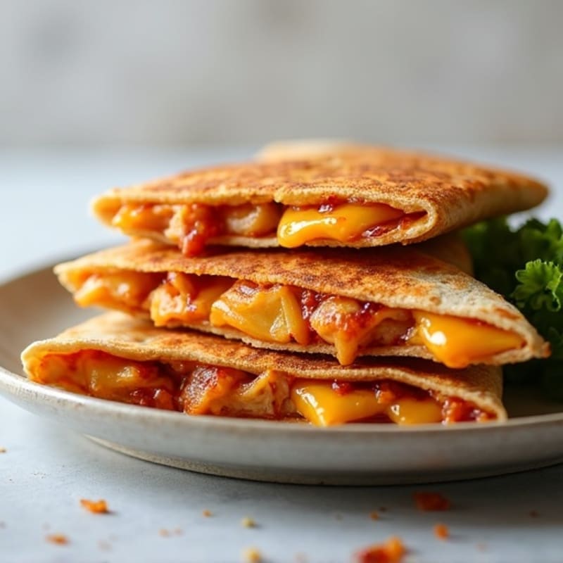 Healthy Crispy BBQ Chicken Quesadilla