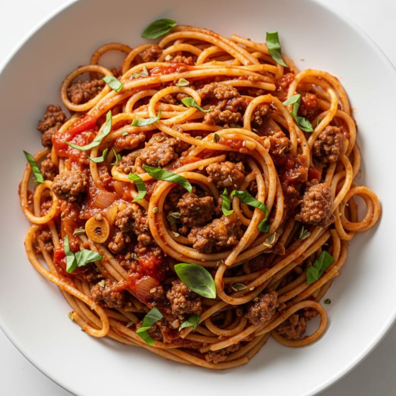Lean Beef Spaghetti with Fresh Herb Tomato Sauce