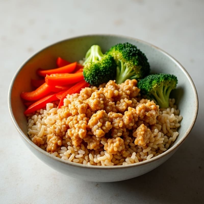 Ginger-Garlic Ground Chicken Rice Bowl